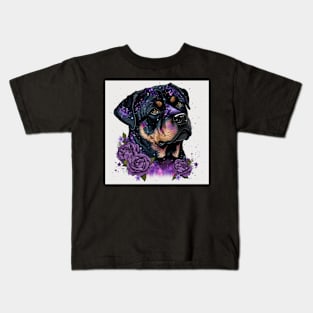 Rottweiler With Purple Shimmer Kids T-Shirt